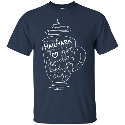 Christmas T-shirt It's A Hallmark Hot Chocolate Kind Of Day Navy