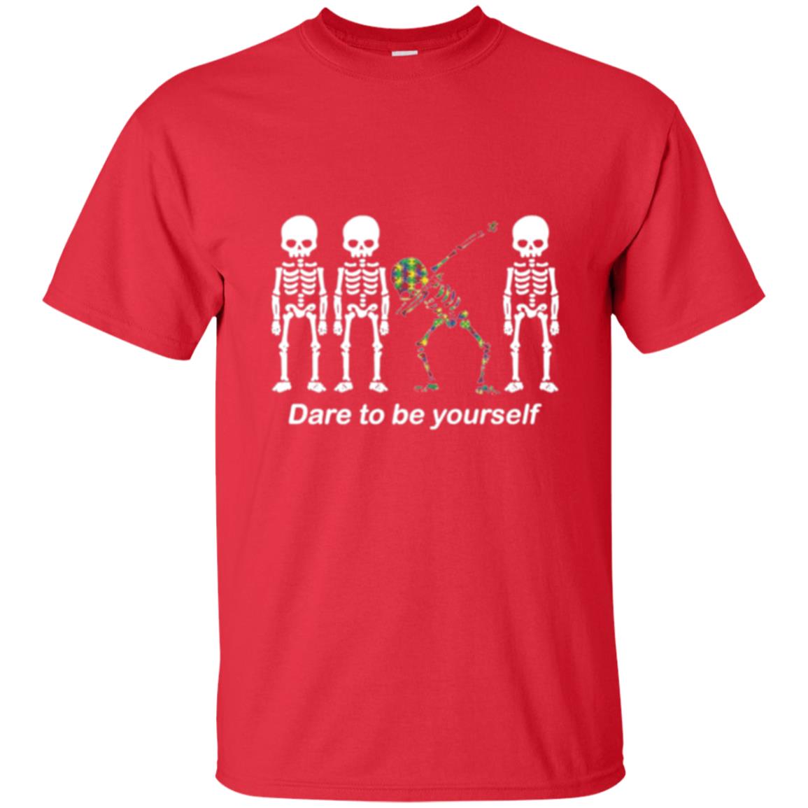 Dabbing T-shirt Dabbing Skeleton Dare To Be Yourself Red