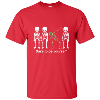 Dabbing T-shirt Dabbing Skeleton Dare To Be Yourself Red