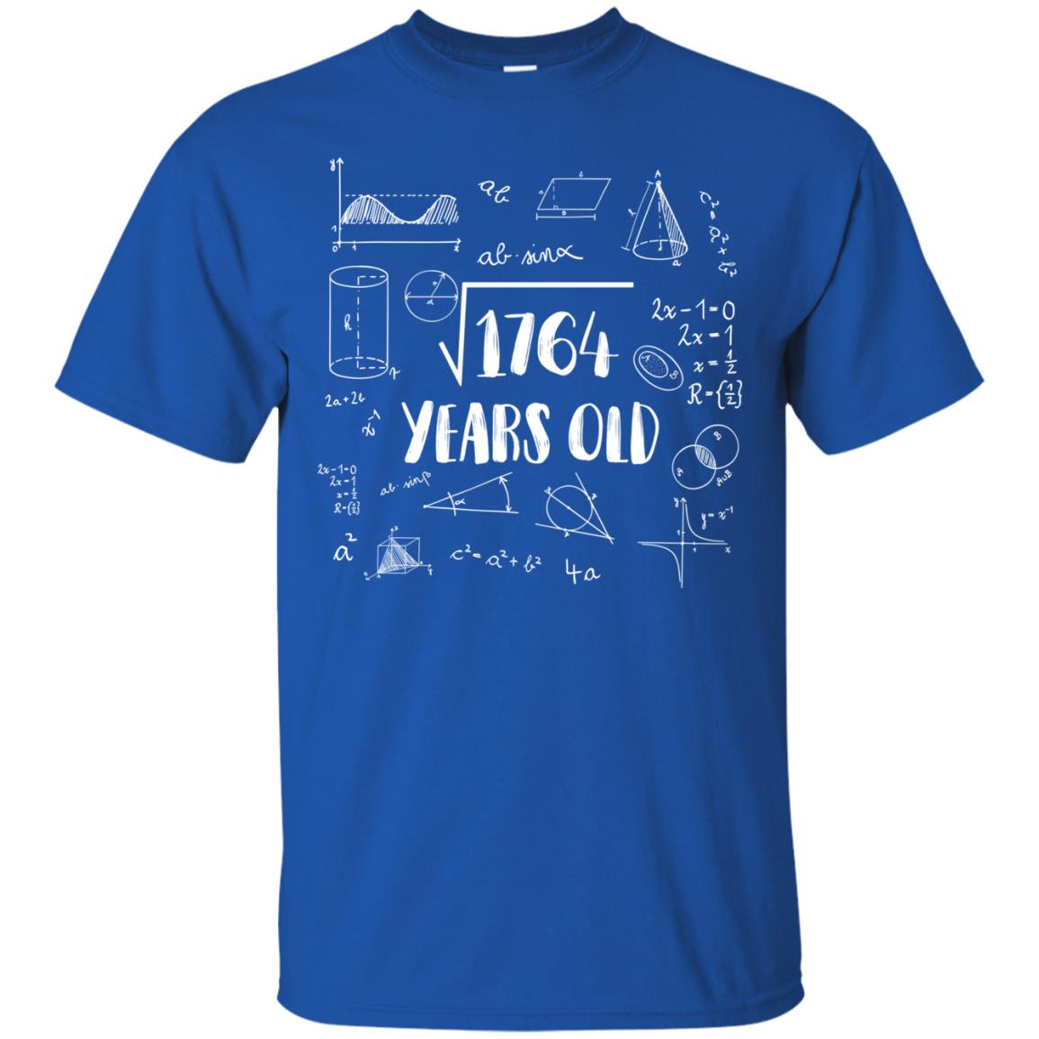 Square Root Of 1764 42nd Birthday 42 Years Old Math T-shirt Royal