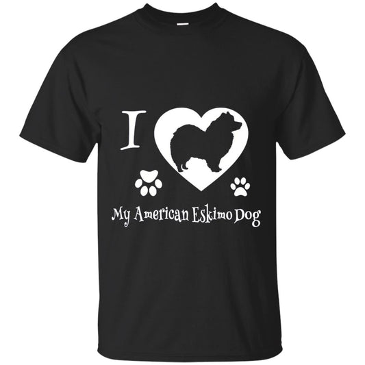 Dog Lover T-shirt I Love My American Eskimo Dog Black