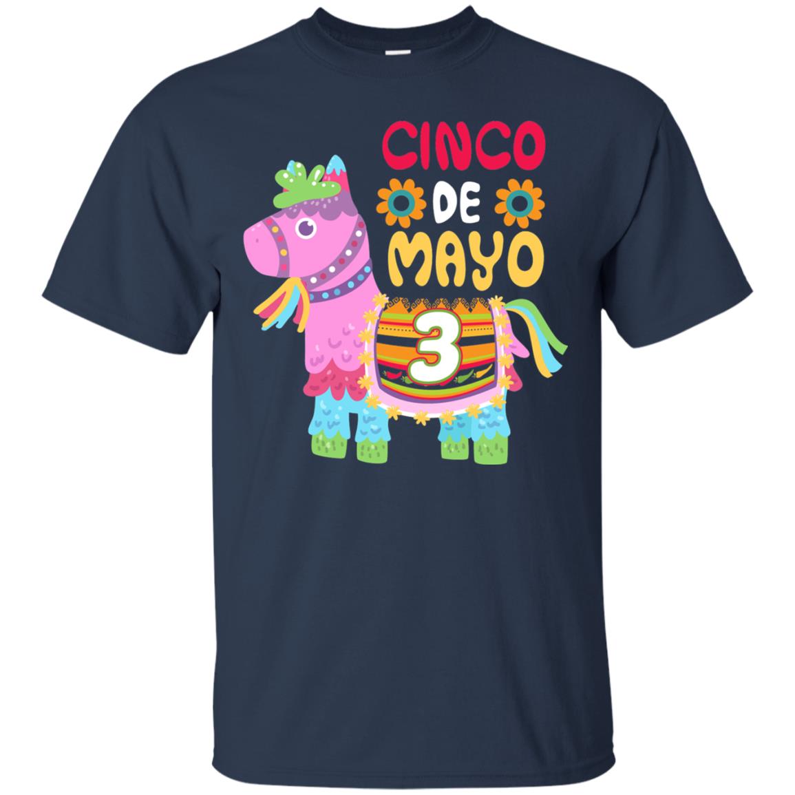 Cinco De Mayo Pinata Jockeys Horse Race 3rd Birthday T-shirt Navy