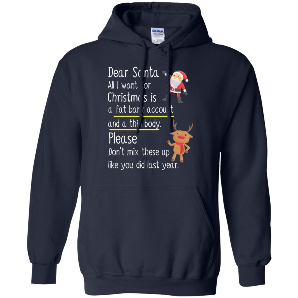Christmas T-shirt Dear Santa All I Want For Christmas Navy