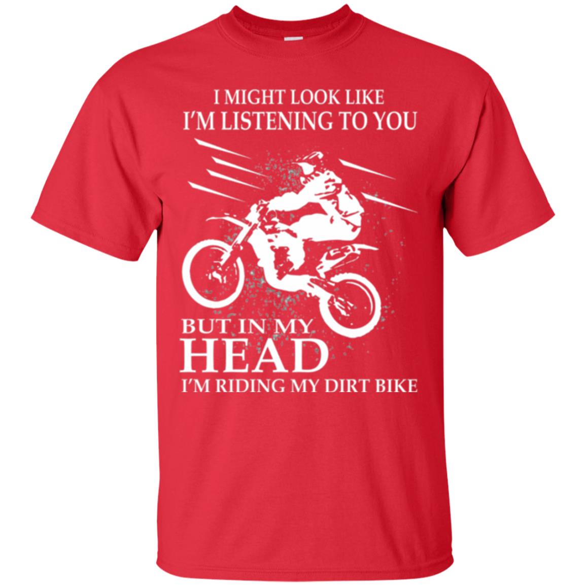 Funny Motocross T-shirt I_m Riding My Dirt Bike Red
