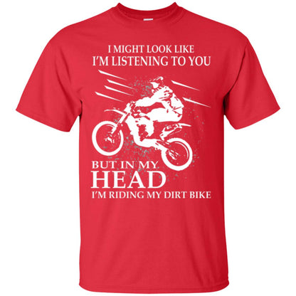 Funny Motocross T-shirt I_m Riding My Dirt Bike Red