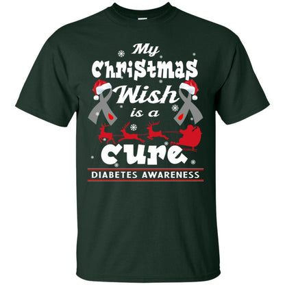 My Christmas Wish Is A Cure Diabetes Awareness X-mas Gift Shirt Forest