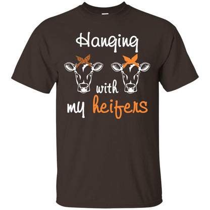 Heifers Lover Shirt Hanging With My Heifers Dark Chocolate