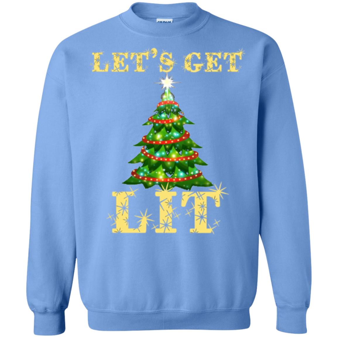Christmas T-shirt Let_s Get Lit Carolina Blue