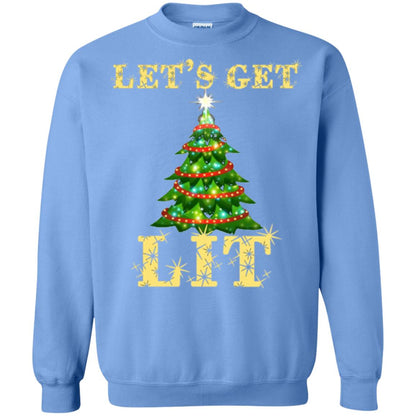 Christmas T-shirt Let_s Get Lit Carolina Blue