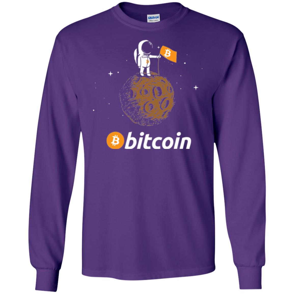 Bitcoin T-shirt Featuring Astronaut Purple