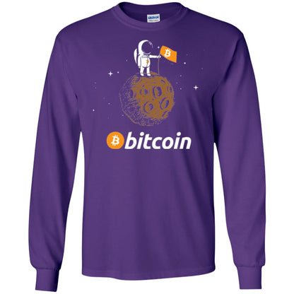 Bitcoin T-shirt Featuring Astronaut Purple