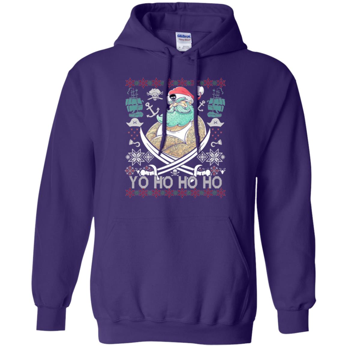 Christmas T-shirt Santa Pirate Purple