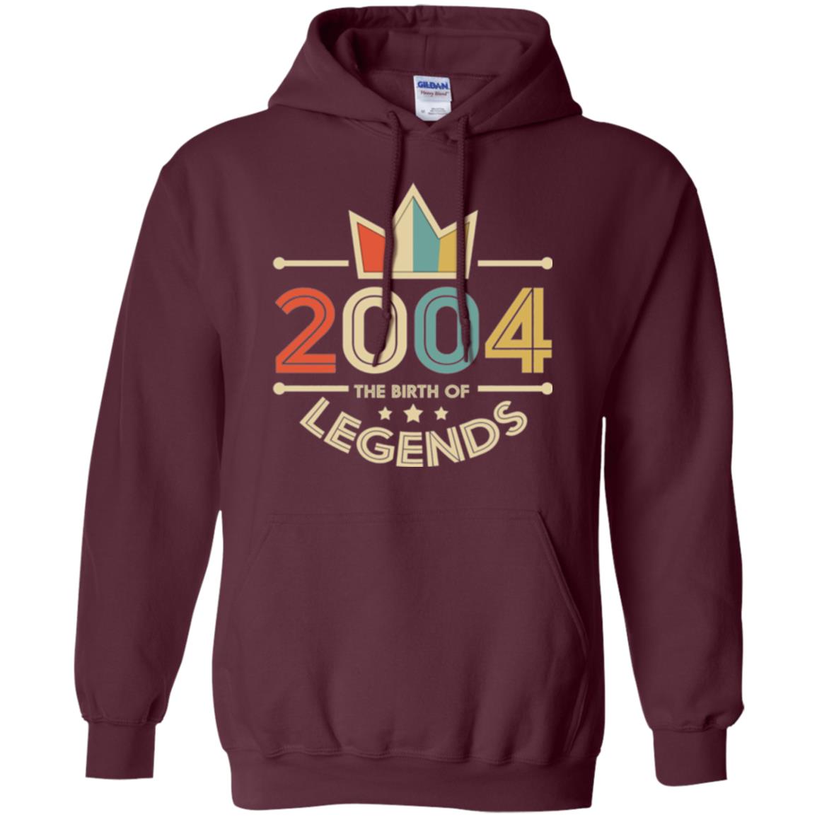 Brithday T-shirt Vintage 2004 The Birth Of Legends Maroon