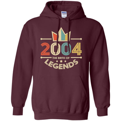 Brithday T-shirt Vintage 2004 The Birth Of Legends Maroon