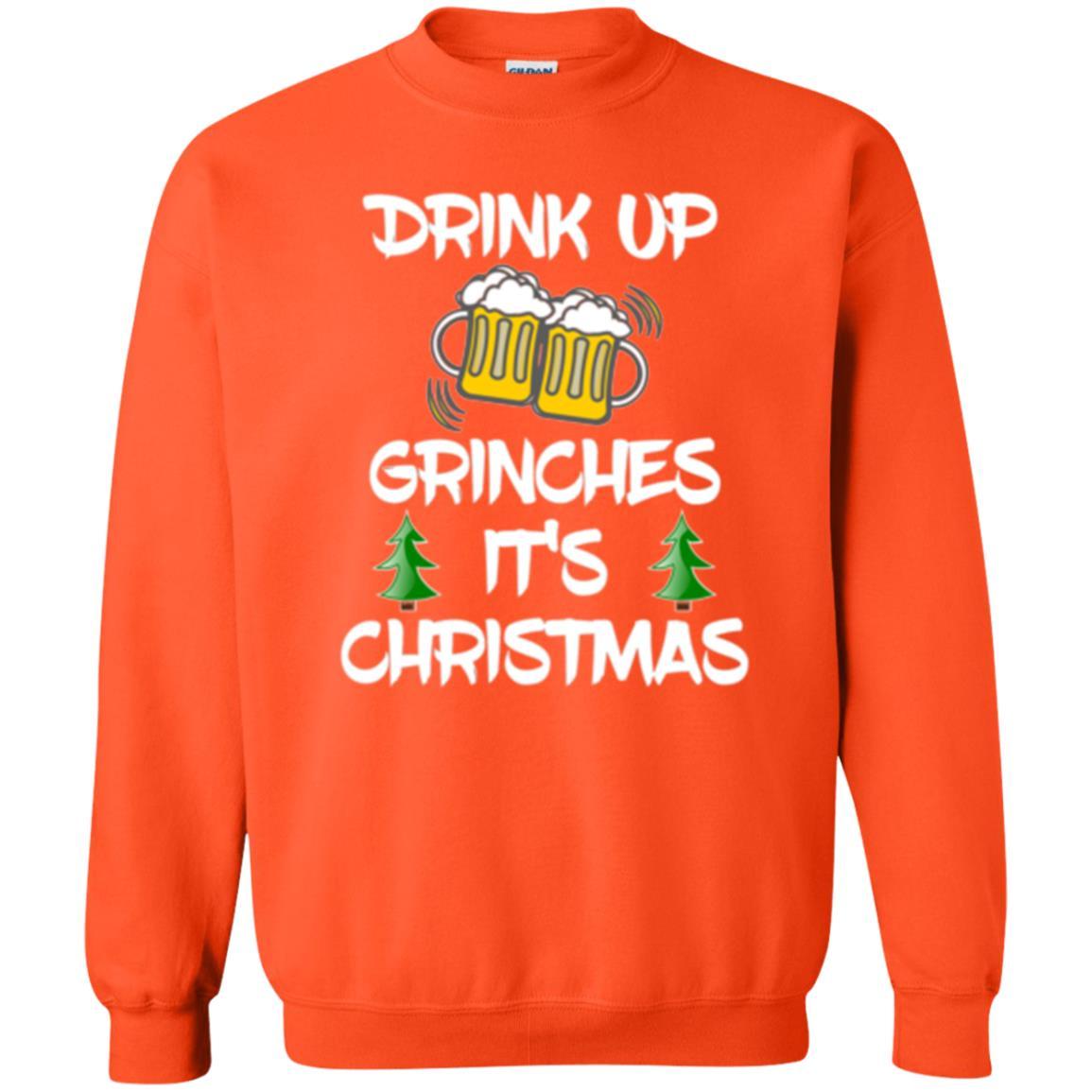 Beer Lover T-shirt Drink Up Beer Grinches It's Christmas Orange