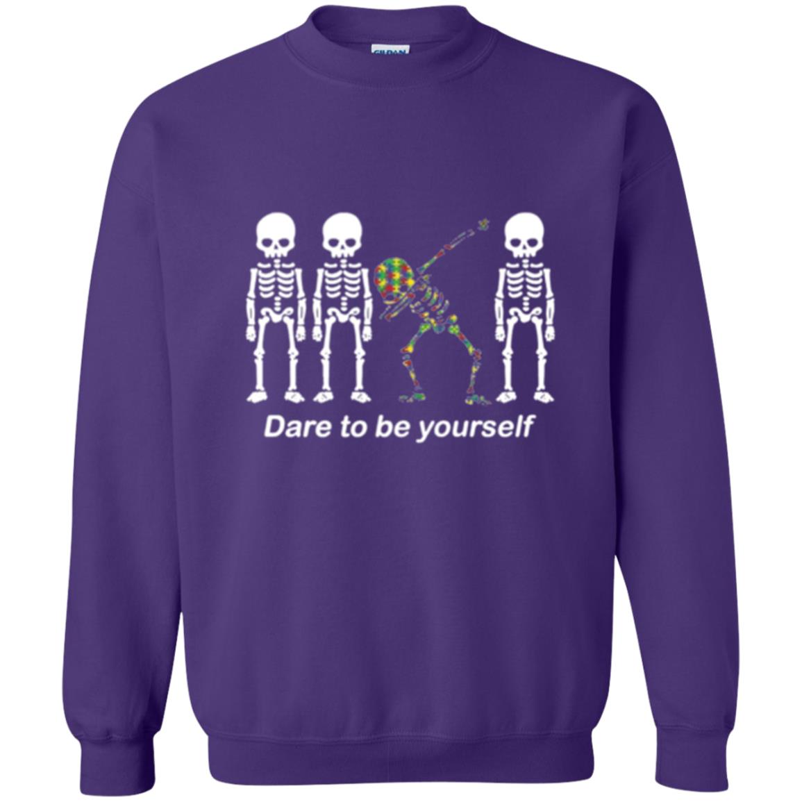 Dabbing T-shirt Dabbing Skeleton Dare To Be Yourself Purple