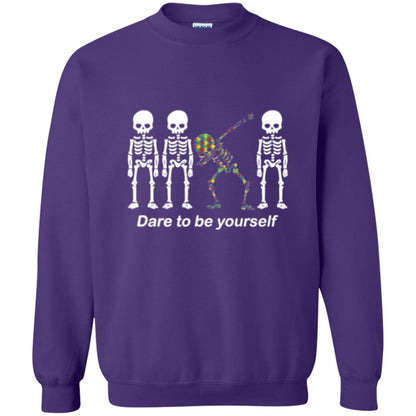 Dabbing T-shirt Dabbing Skeleton Dare To Be Yourself Purple