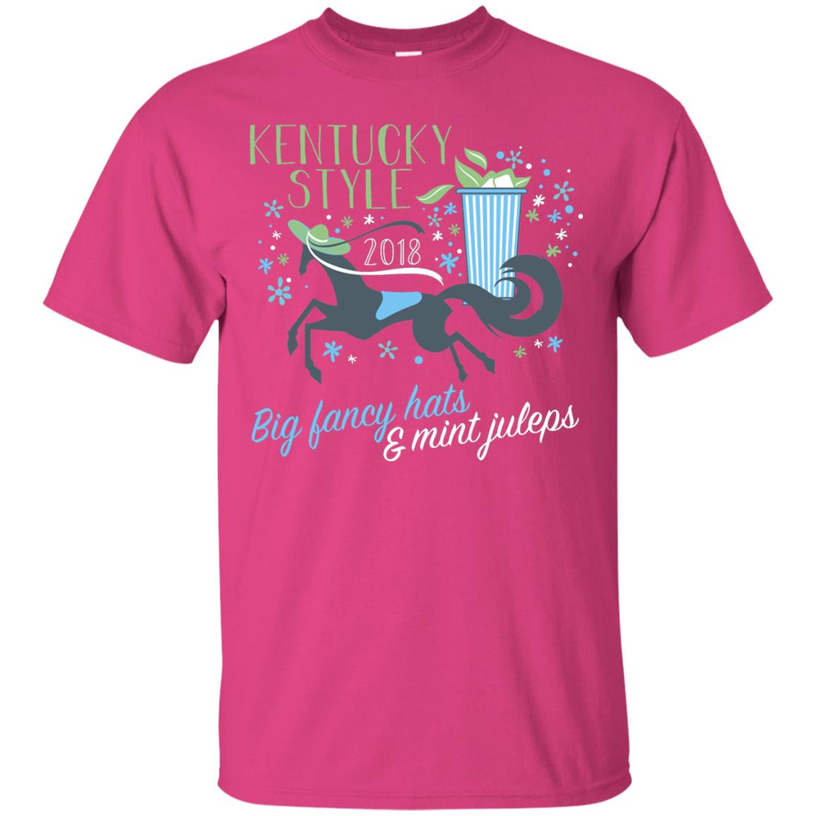 Kentucky Style Horse Big Funny Hats And Mint Juleps 2018 Shirt Heliconia