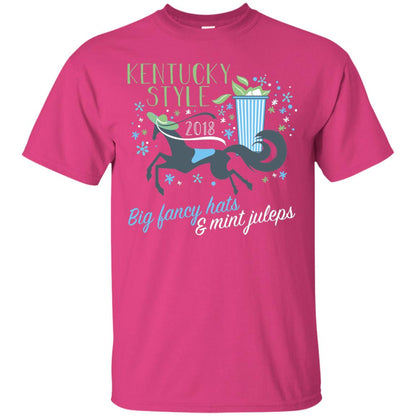 Kentucky Style Horse Big Funny Hats And Mint Juleps 2018 Shirt Heliconia
