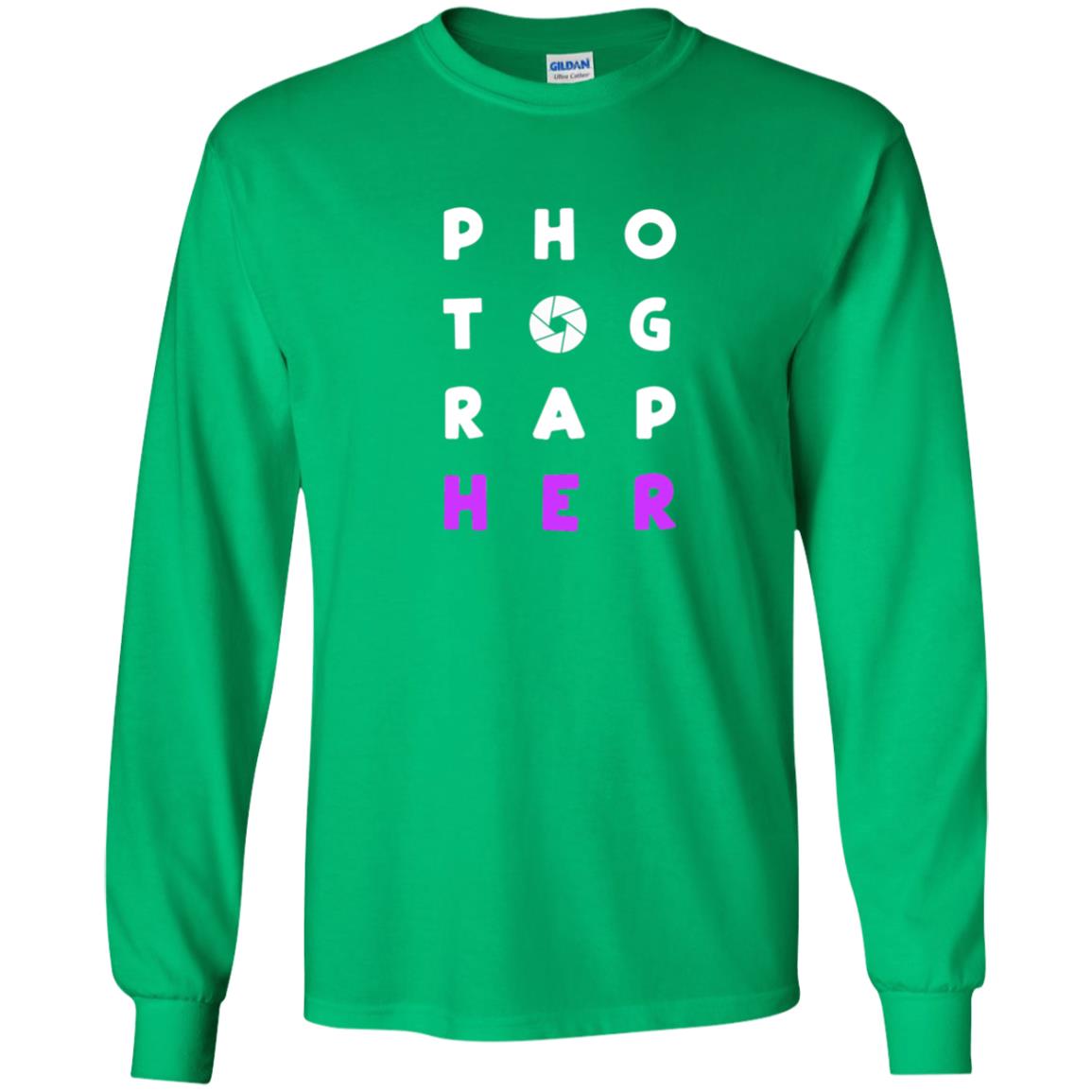 Photographer T-shirt With Purple Text Pho Tog Rap Her