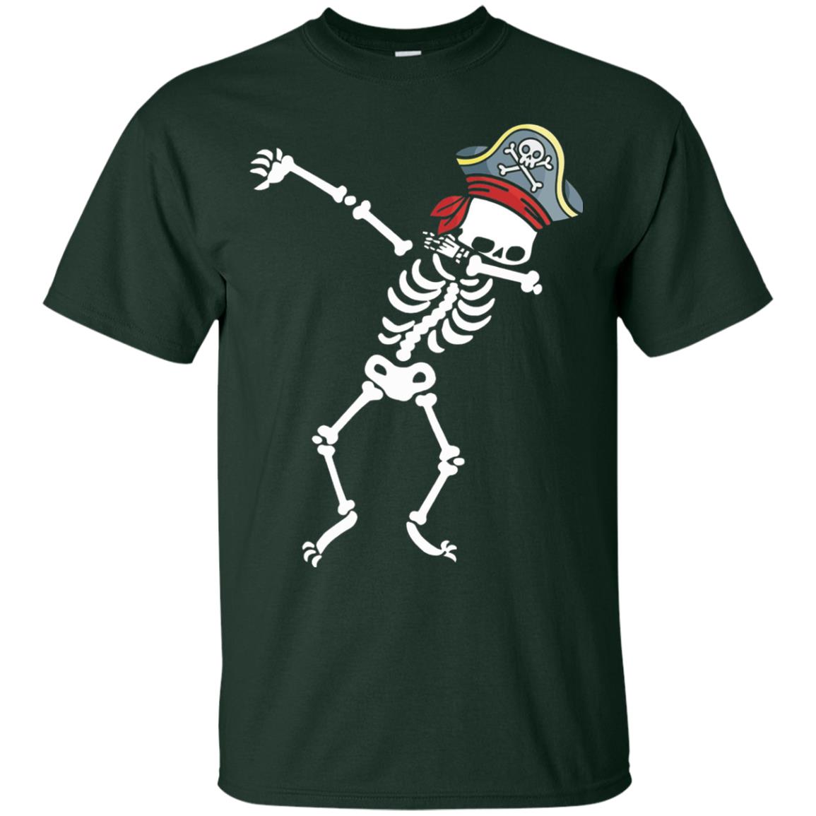 Dabbing Skeleton With Pirates Hat T-shirt Forest
