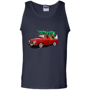 Chickens On Car Merry Christmas Gift Shirt For Mens WomensG220 Gildan 100% Cotton Tank Top