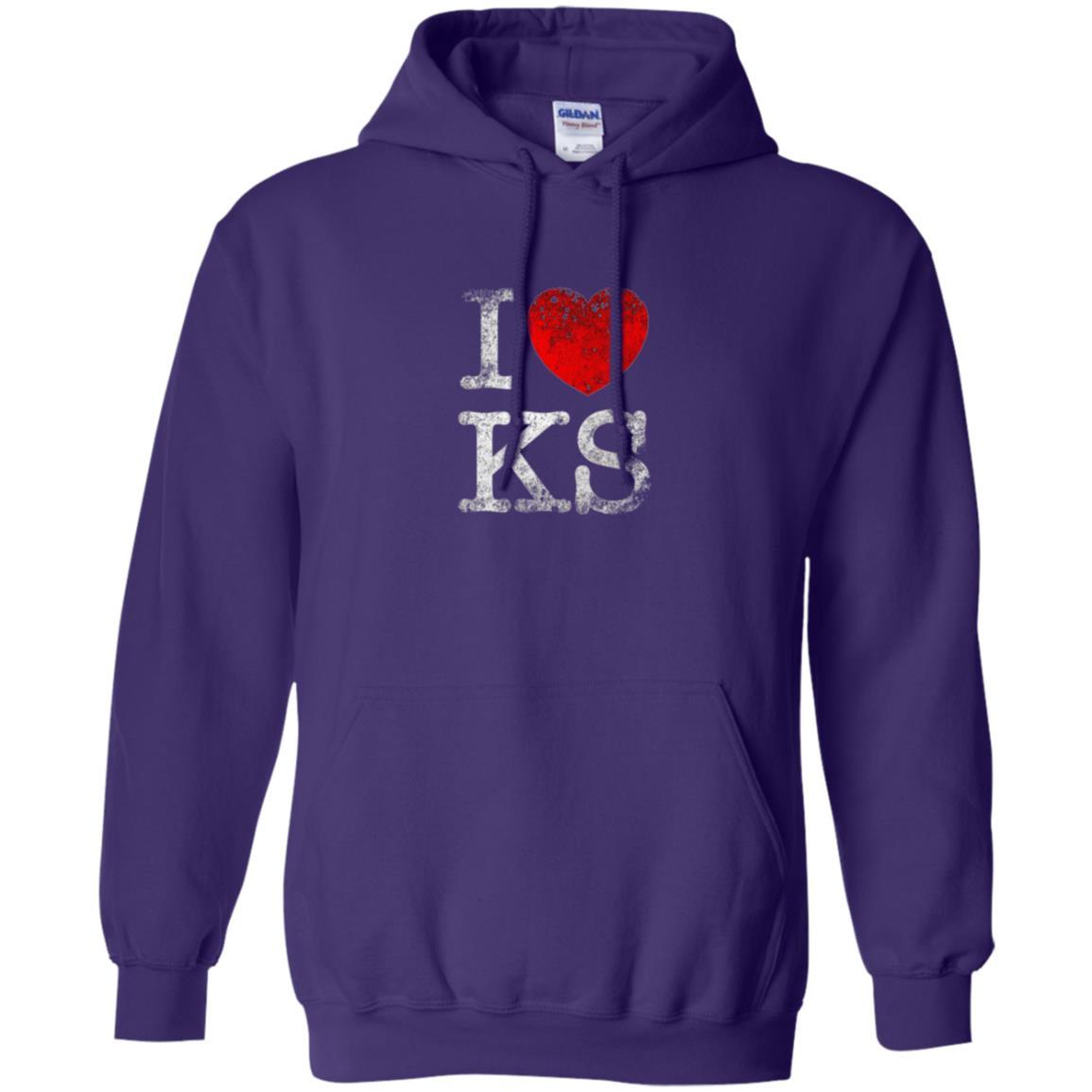 I Love Kansas T-shirt Purple