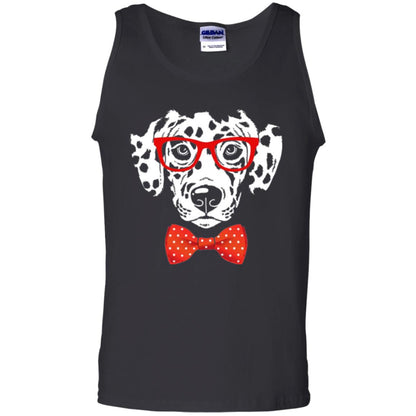 Dog Lover T-shirt Hipster Dog Dalmatian Wearing Glasses Black