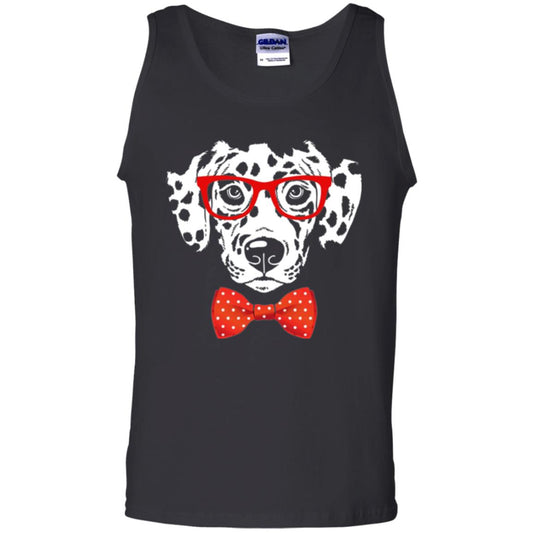 Dog Lover T-shirt Hipster Dog Dalmatian Wearing Glasses Black
