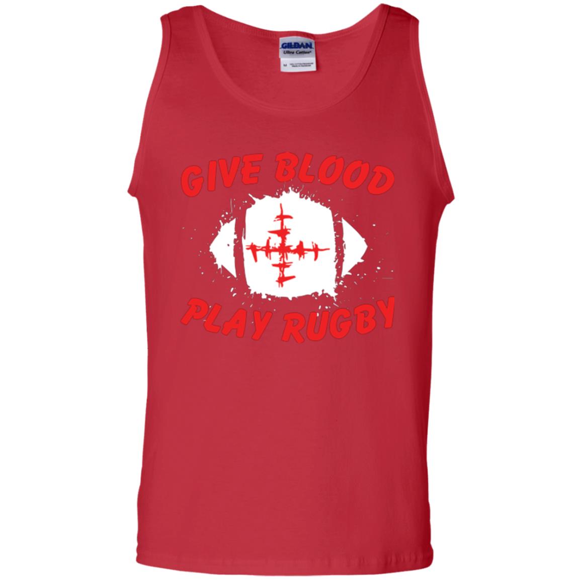 Football Lover T-shirt Give Blood Play Rugby Red