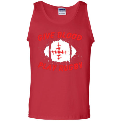 Football Lover T-shirt Give Blood Play Rugby Red