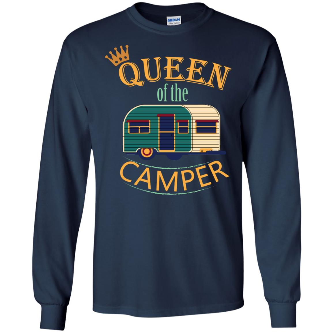 Queen Of The Camper Camping Lover Shirt Navy