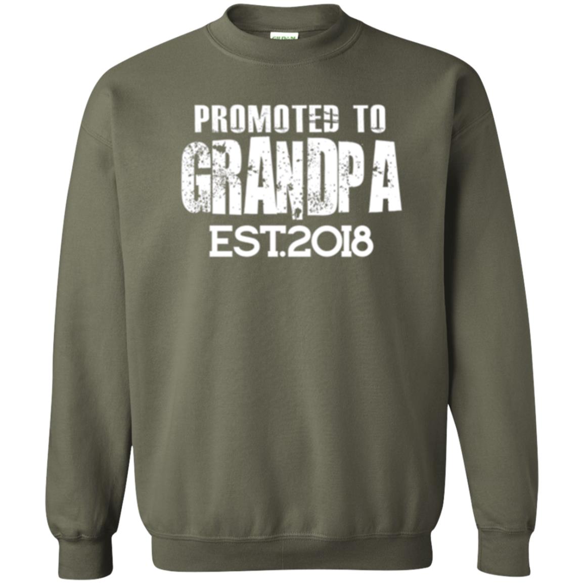 Papa T-shirt Promoted To Grandpa Est 2018 T-shirt Military Green