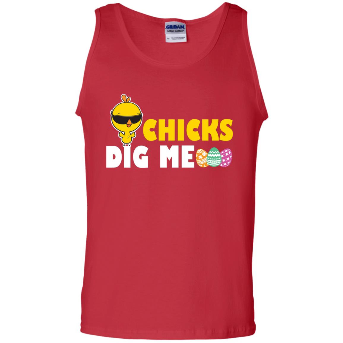 Chicks Dig Me Funny Chicken Shirt For Easter Day Red