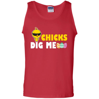 Chicks Dig Me Funny Chicken Shirt For Easter Day Red