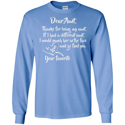 Family T-shirt Dear Aunt Thanks For Being My Aunt Carolina Blue