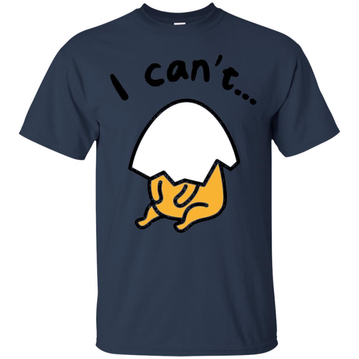 Film T-shirt Gudetama Lazy Egg I Can't Navy