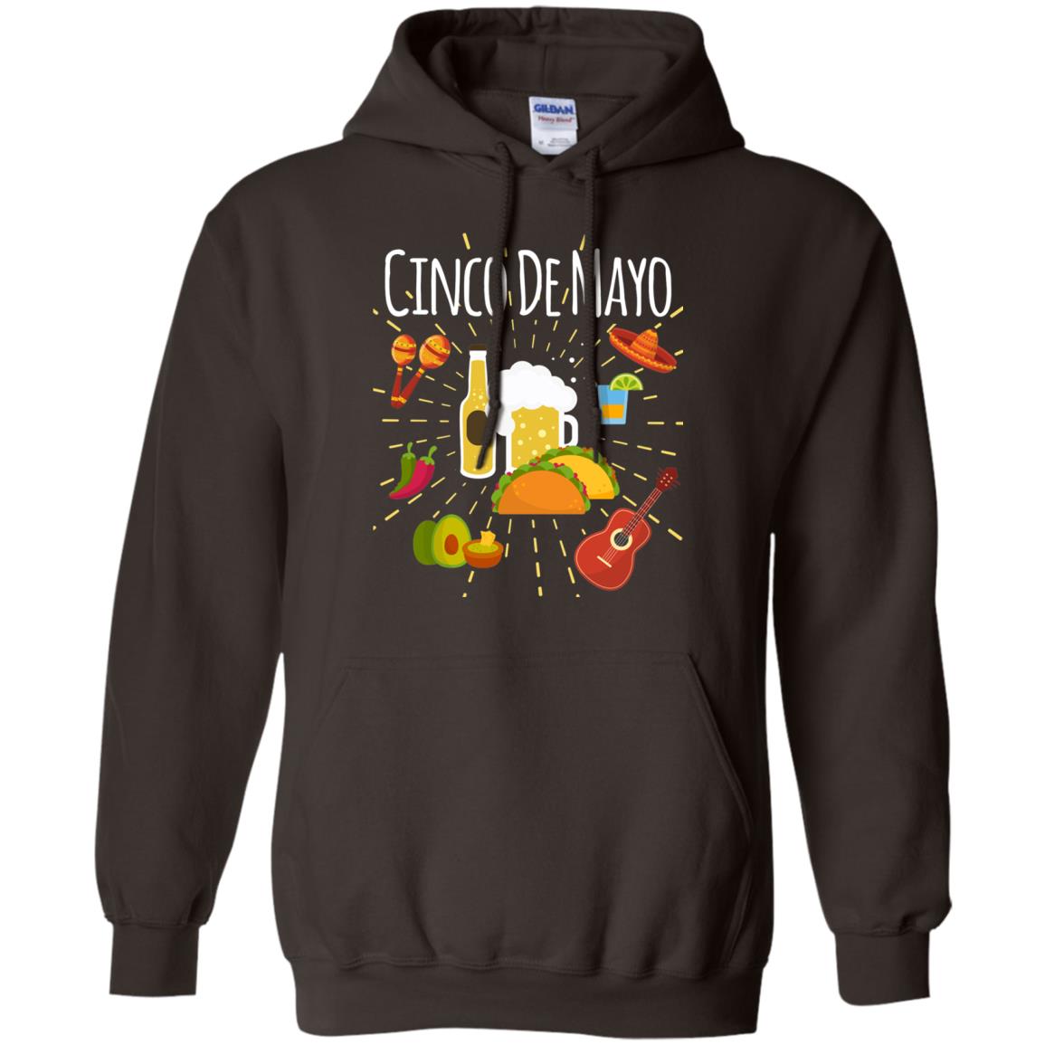 Cinco De Mayo Beer Tacos Guitar Mexico Shirt Dark Chocolate