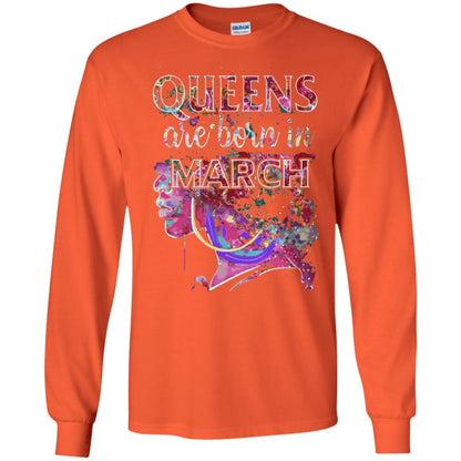 Birthday T-shirt Queens Are Born In March Orange