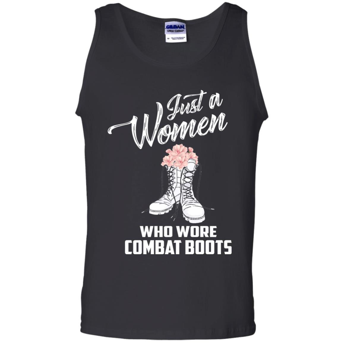 Just A Woman Who Wore Combat Boots Female Veteran T-shirt Black