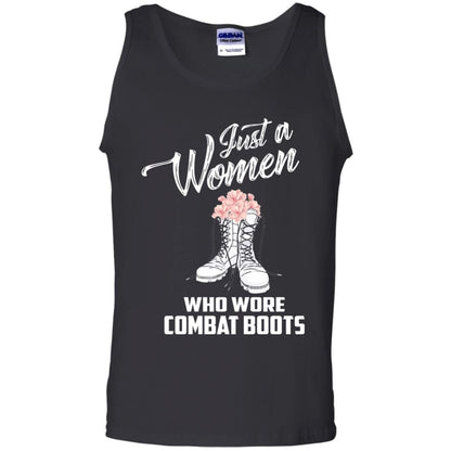 Just A Woman Who Wore Combat Boots Female Veteran T-shirt Black