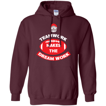 Football T-shirt TeamWork Makes The Dreamwork Maroon