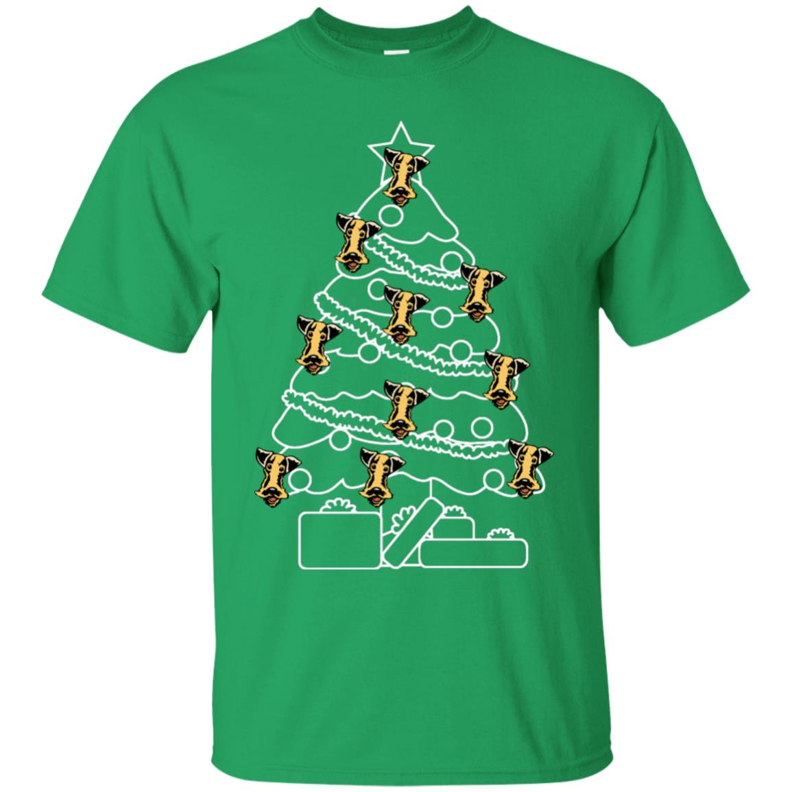 Terrier Dog Face Christmas Tree Gift Shirt Irish Green