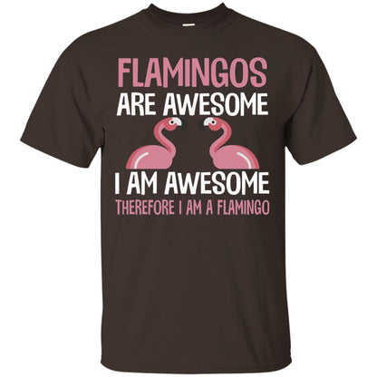 Funny Bird Lover T-shirt Flamingos Are Awesome I Am Awesome Dark Chocolate