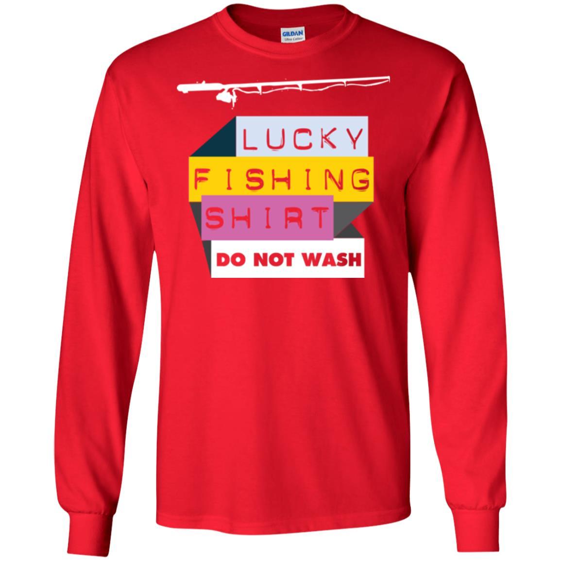 Fisherman T-shirt Lucky Fishing Shirt Do Not Wash Red