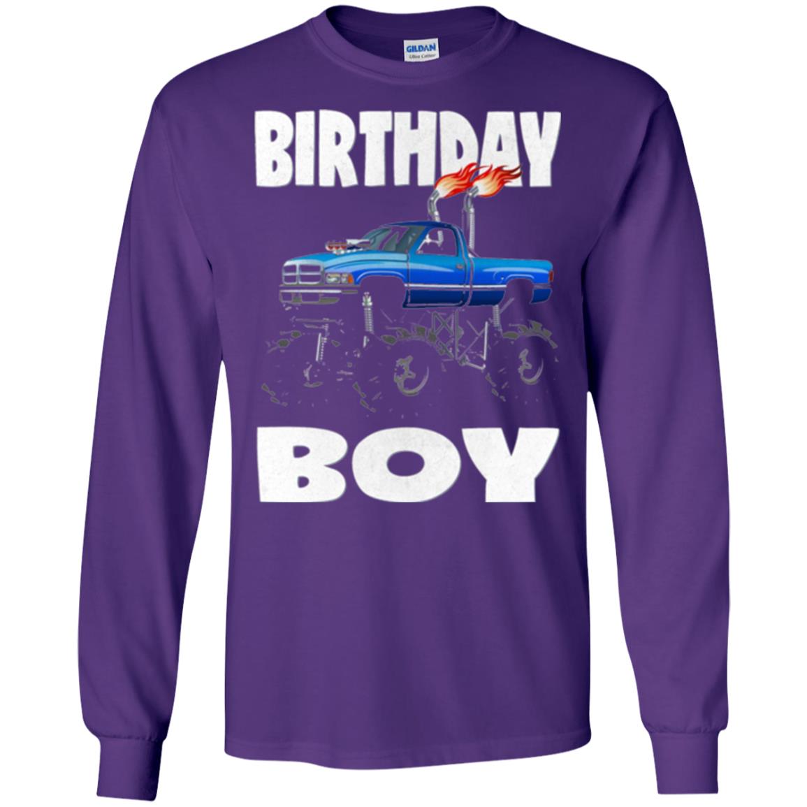 Monster Truck T-shirt Birthday Boy Vintage Purple