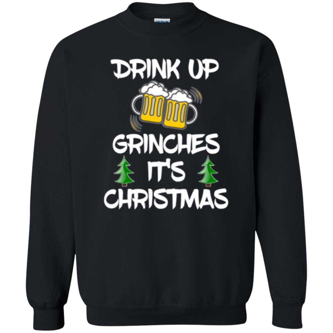 Beer Lover T-shirt Drink Up Beer Grinches It's Christmas Black