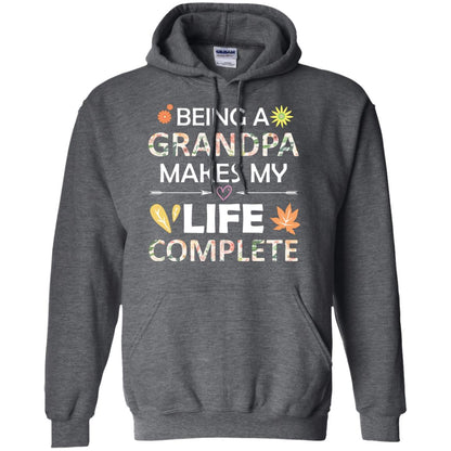 Being A Grandpa Make My Life Complete Parent_s Day Shirt For Grandfather Dark Heather