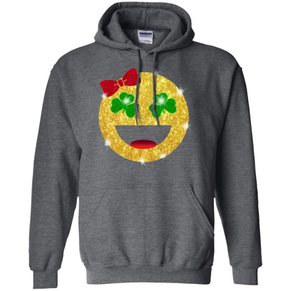 Happy Gold Blink Emoji Saint Patrick's Day T-shirt Dark Heather