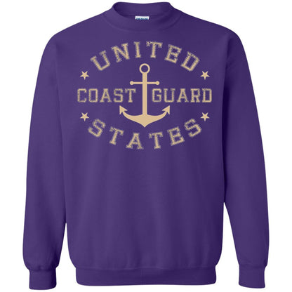 Coast Guard Birthday United States Anchor T-shirt Purple